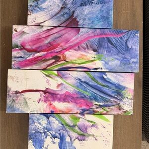 Abstract Blue and Pink Canvas Art